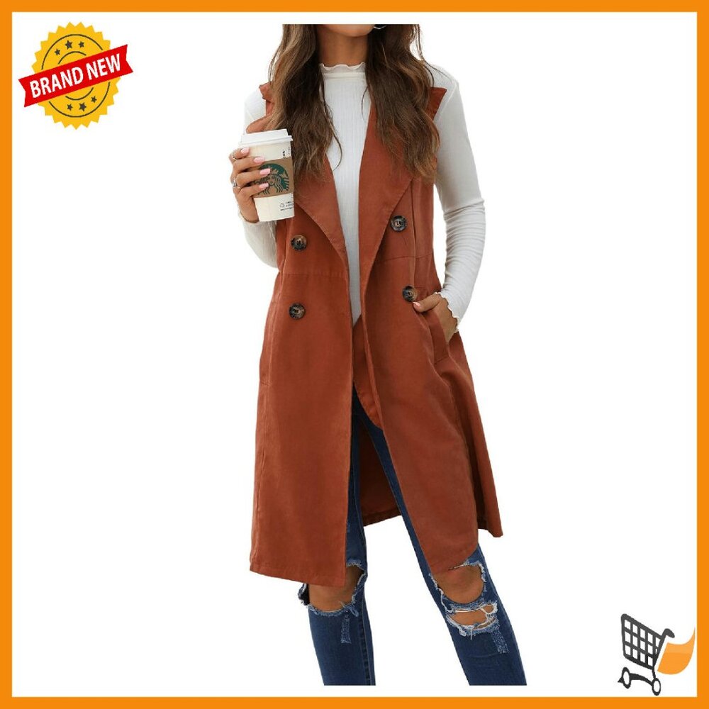 Women's Western Long Blazer Vest Sleeveless Cowgirl Business Casual